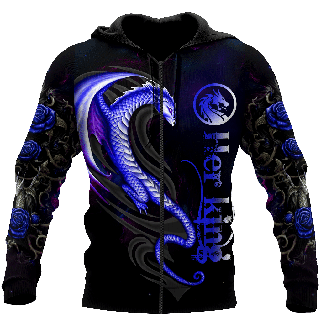 Couple Dragon Her King 3D Hoodie Shirt For Men And Women