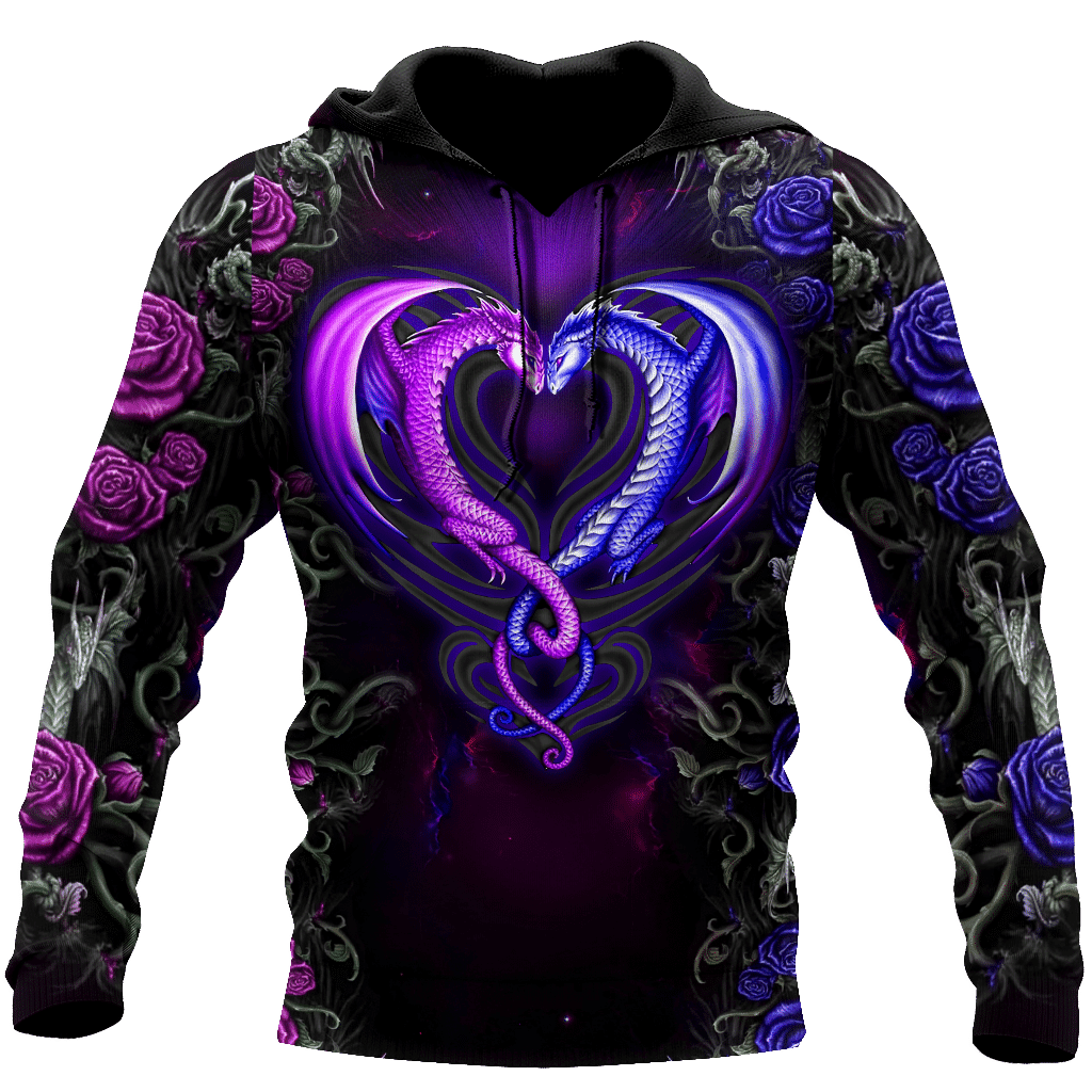 Dragon Couples 3D Over Printed Hoodie - Amaze Style��??��?-Apparel