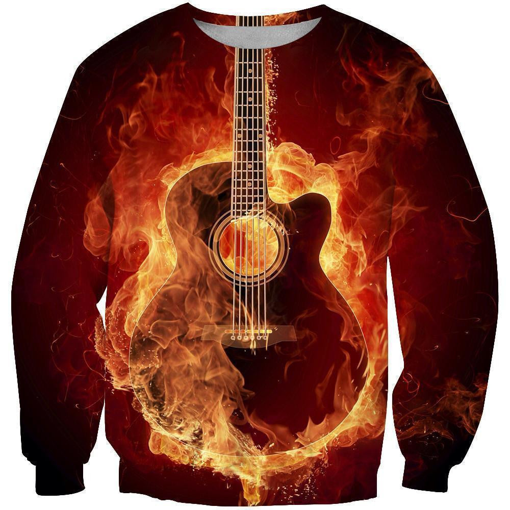 3D All Over Print Red Guitar Shirts