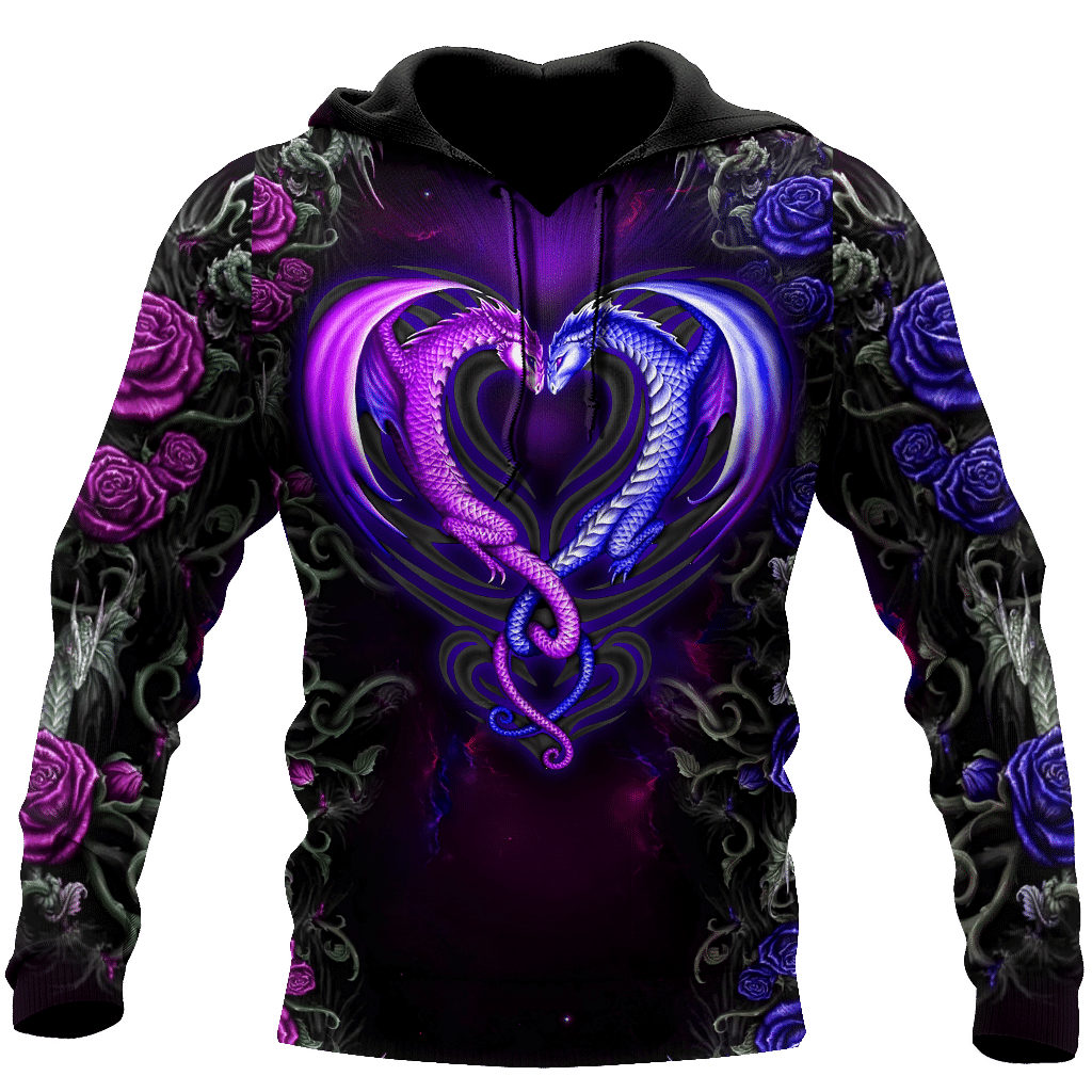 Dragon Beautiful Couples 3D Over Printed Shirt