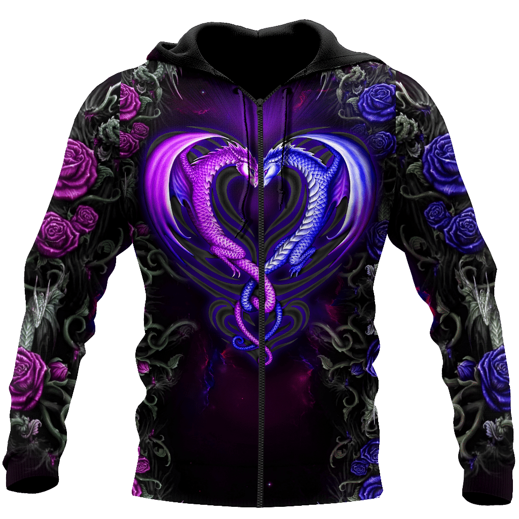 Dragon Beautiful Couples 3D Over Printed Shirt