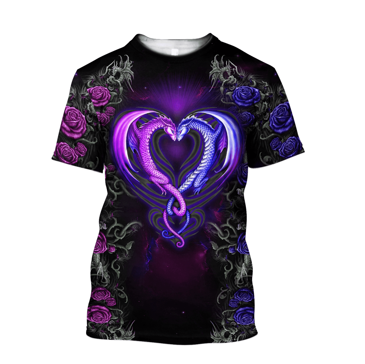 Dragon Beautiful Couples 3D Over Printed Shirt