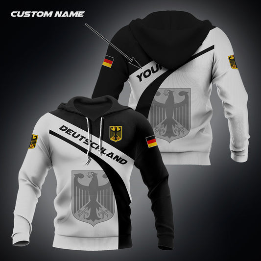 Hoodifize - Custom Name Germany Deutschland Coat Of Arms Black And White Unisex Adult Shirts