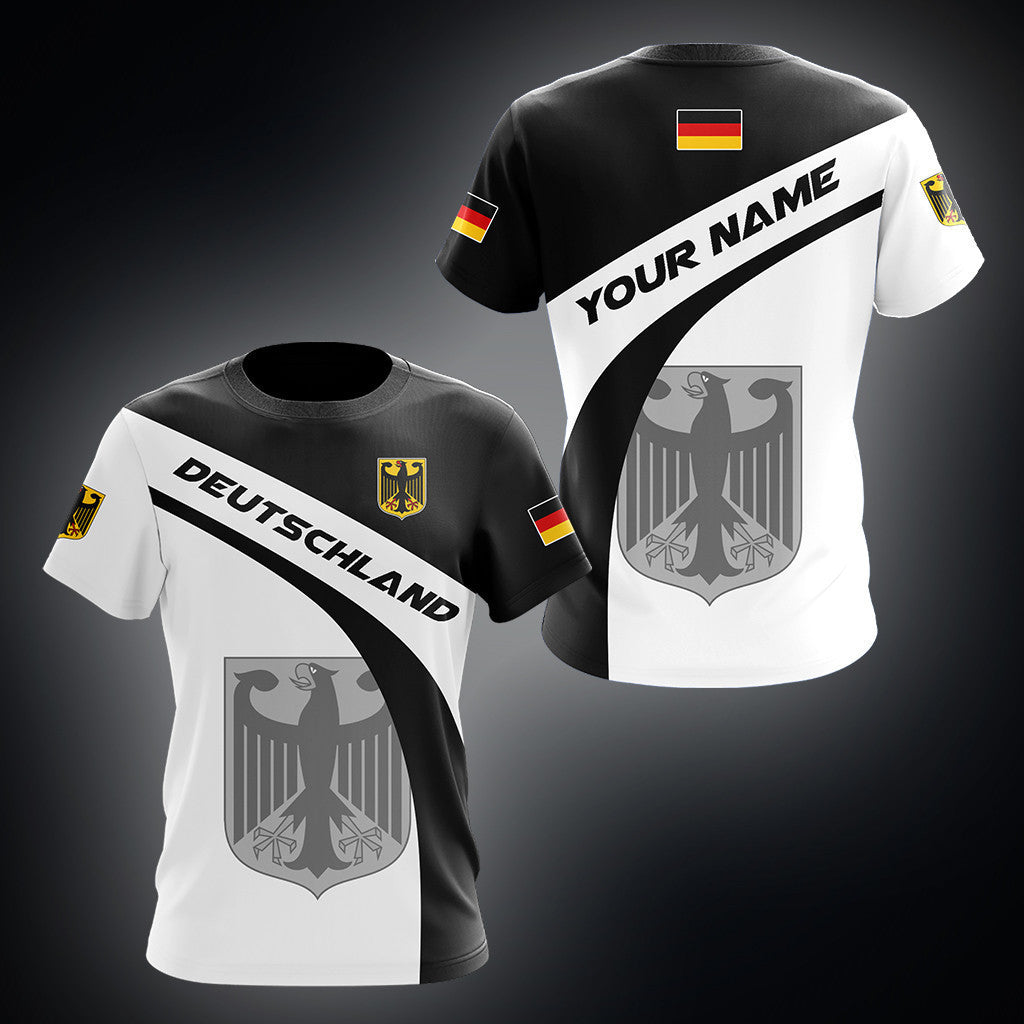 Hoodifize - Custom Name Germany Deutschland Coat Of Arms Black And White Unisex Adult Shirts