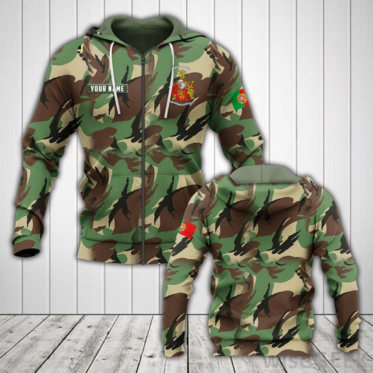 Customize Portugal Army Full Camo Unisex Adult Hoodies