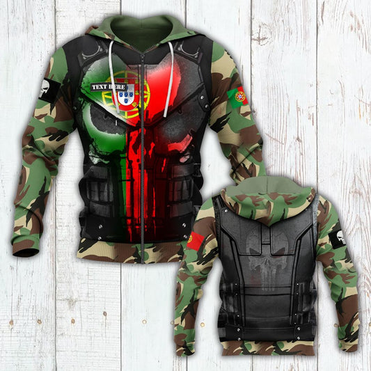 Customize Portugal Flag 3D Camo Unisex Adult Hoodies