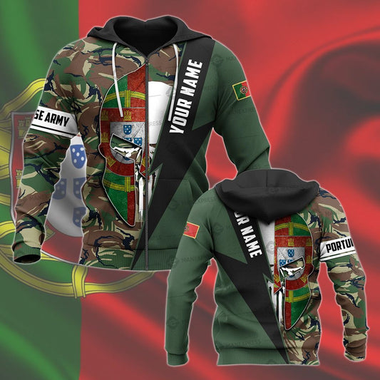 Customize Portugal Army Camo Helmet Unisex Adult Hoodies