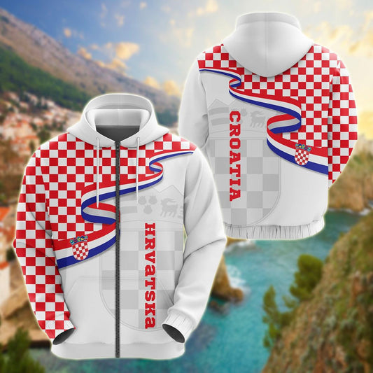 Croatia Waving Ribbon Hrvatska Unisex Adult Shirts