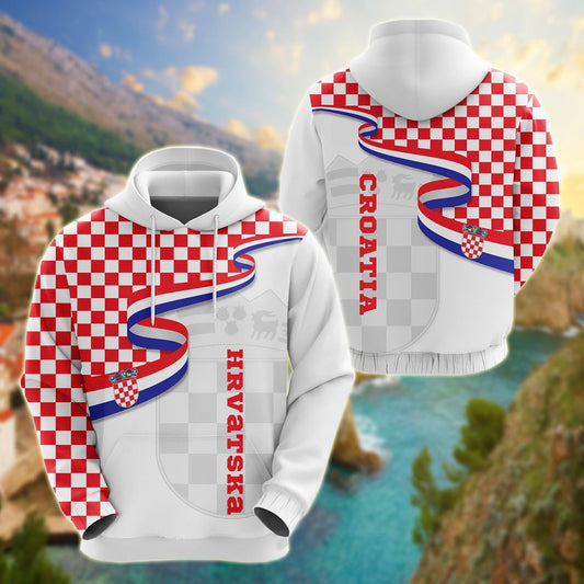 Croatia Waving Ribbon Hrvatska Unisex Adult Shirts