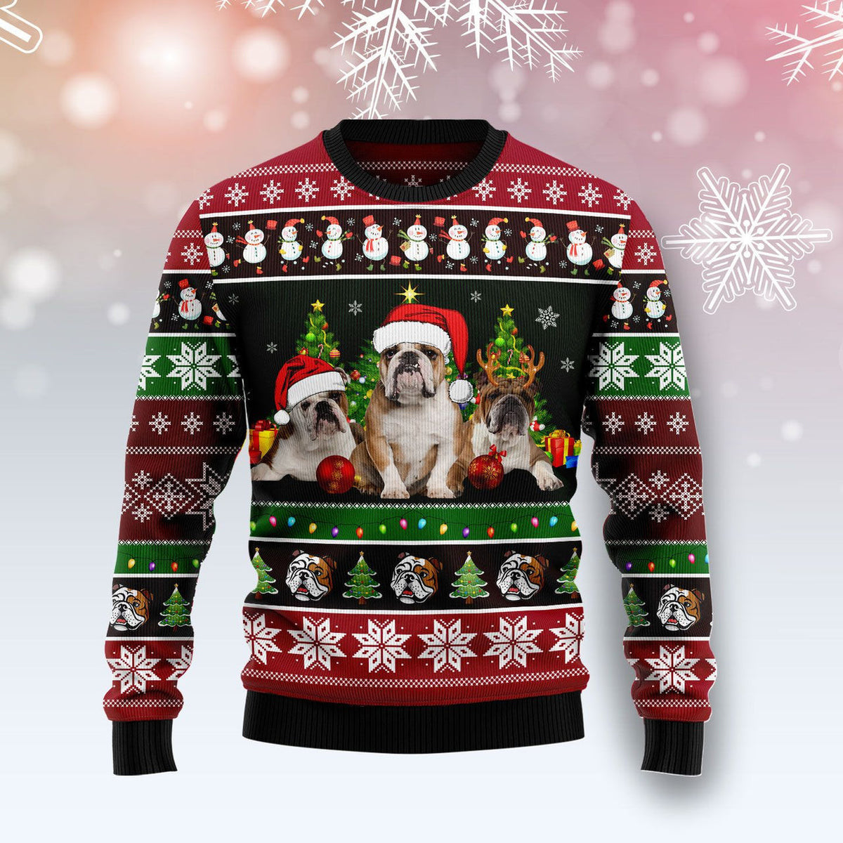 Bulldog Group Beauty Ugly Christmas Sweater For Men & Women