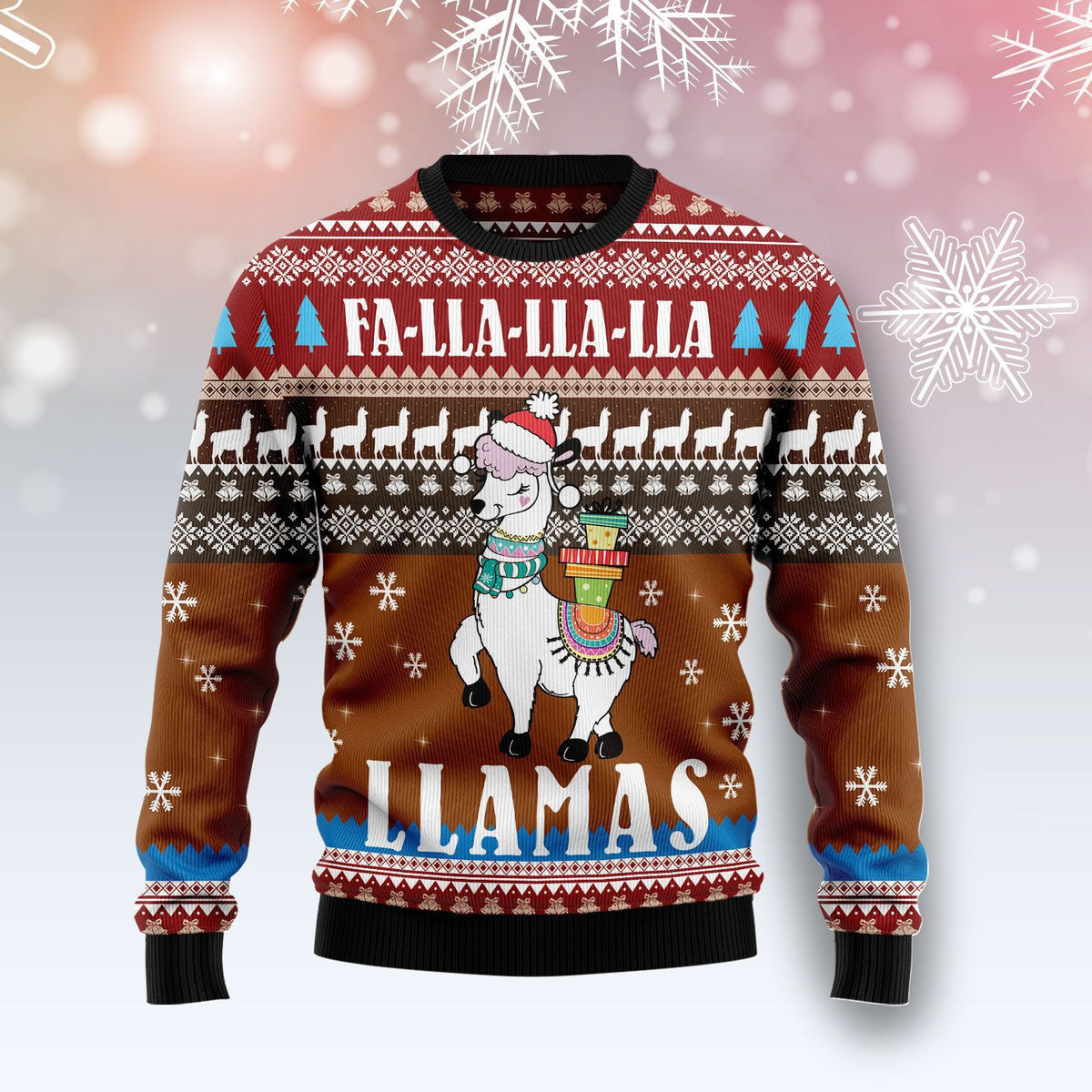 Fa Lla Lla Llamas Ugly Christmas Sweater For Men & Women Adult