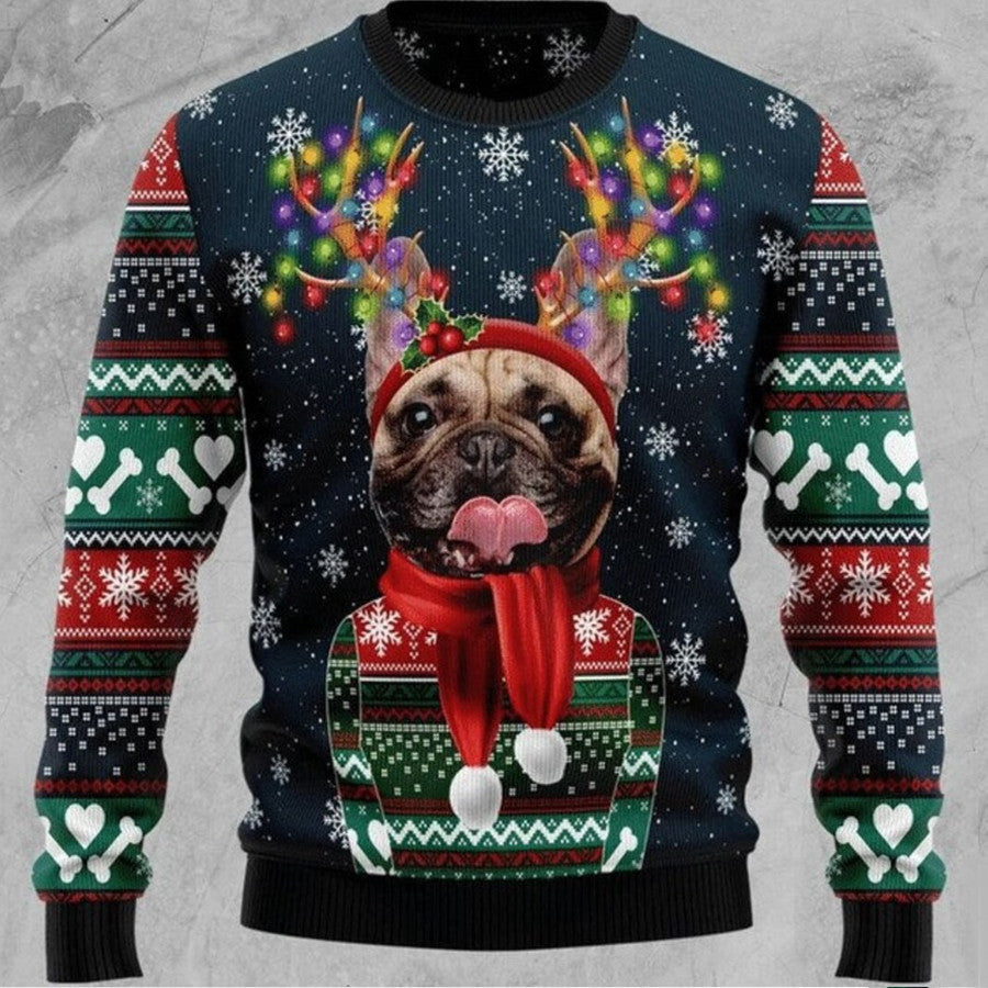 Personalized Dog Christmas Ugly Sweater, Pet Custom Funny Reindeer Horn Sweater, Pet Custom Christmas Sweater, Christmas Sweatshirt