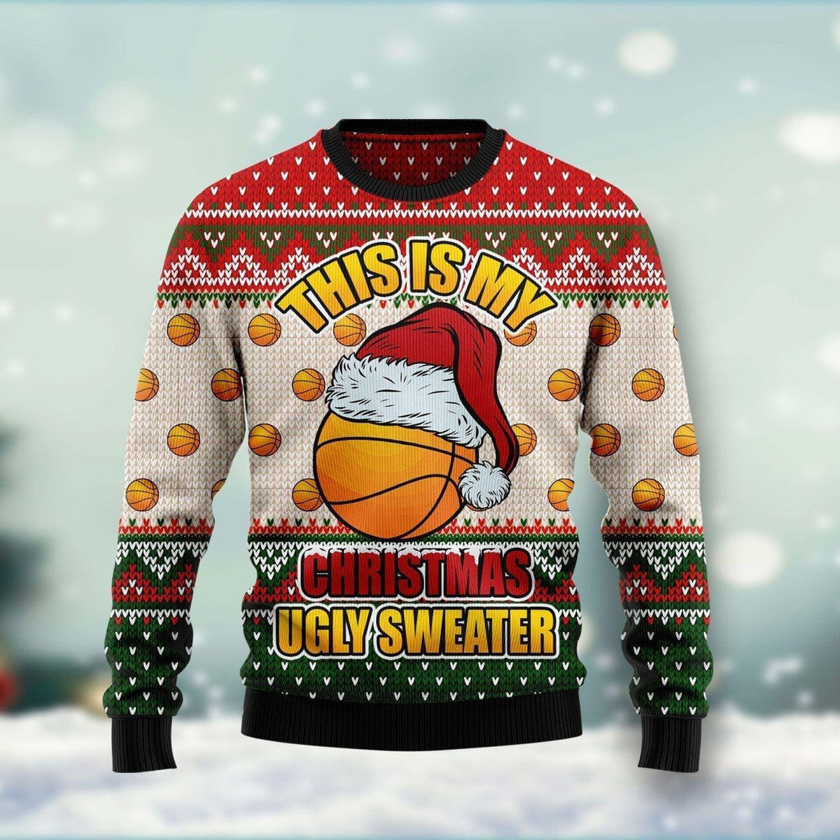 Basketball Ugly Christmas Sweater For Men & Women Adult