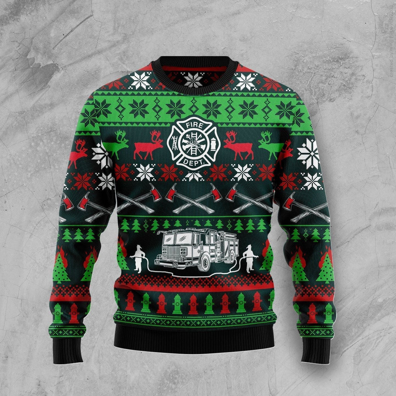 Awesome Firefighter Ugly Christmas Sweater For Men & Women Adult