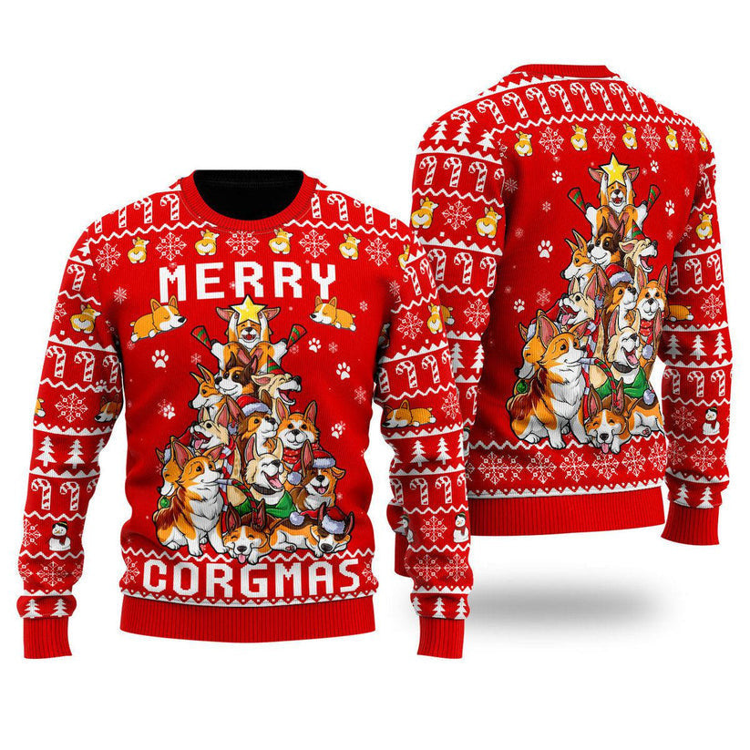 Corgi Lover Merry Xmas Funny Ugly Christmas Sweater For Men & Women Adult