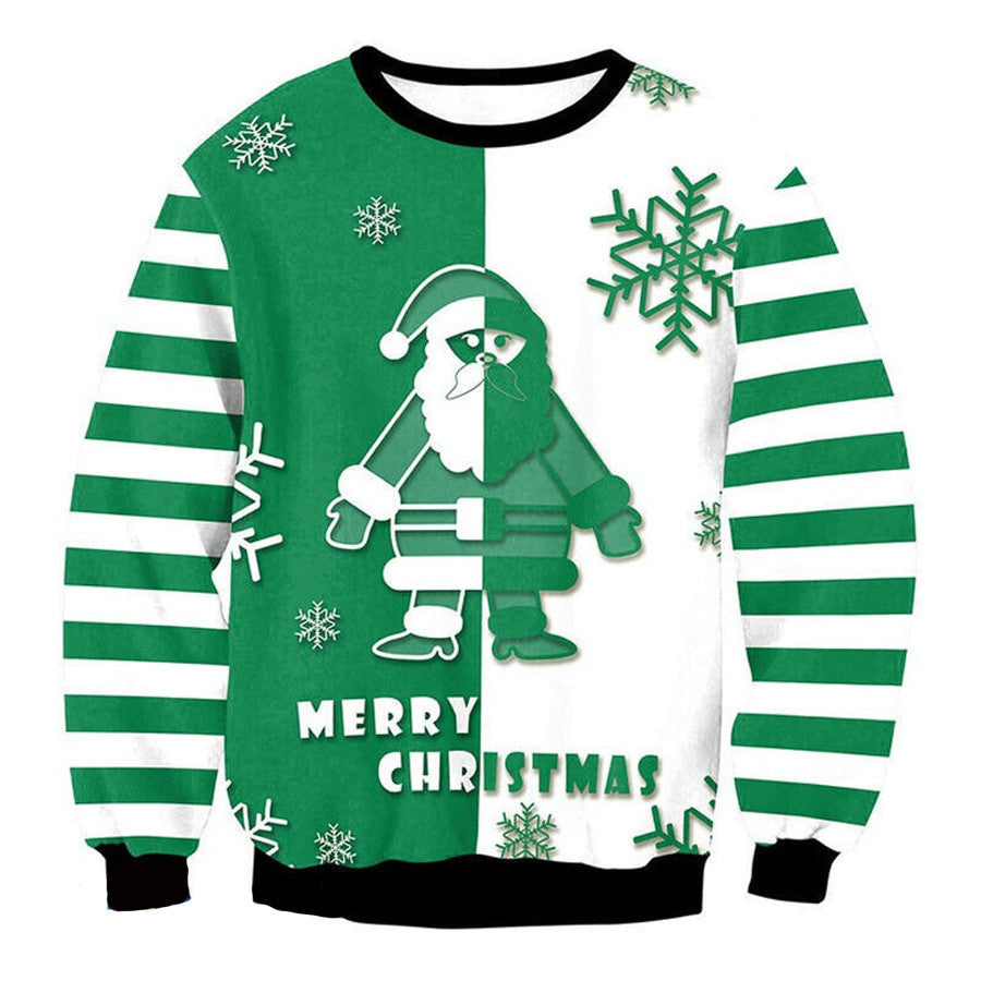 Merry Xmas Santa Claus Two Tone Split Awesome Gift For Christmas Ugly Christmas Sweater