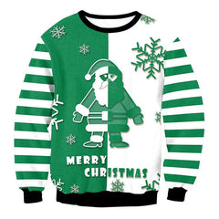 Merry Xmas Santa Claus Two Tone Split Awesome Gift For Christmas Ugly Christmas Sweater