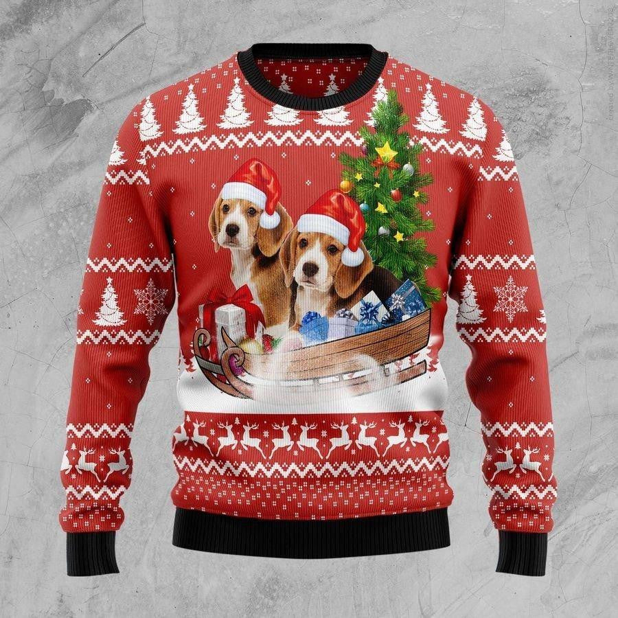 Beagle Dashing Ugly Christmas Sweater For Men & Women Adult, Christmas gift for Dog lover