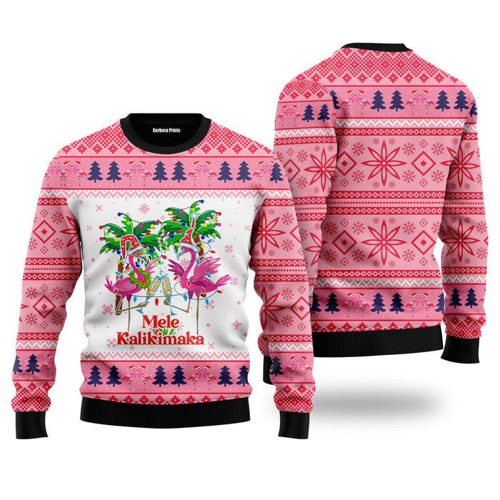 Mele Kalikimaka Flamingo Ugly Christmas Sweater For Men, women, Adult