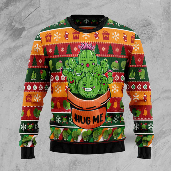 Cactus Hug Me Ugly Christmas Sweater for men and women