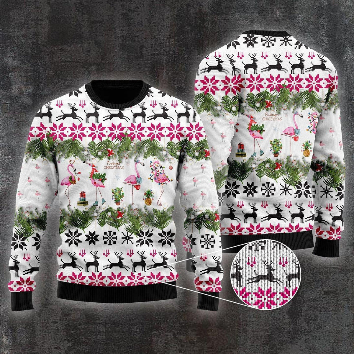 Flamingo Christmas Ugly Christmas Sweater For Men & Women