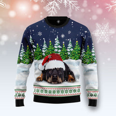 Dreaming Rottweiler Under Snow Ugly Christmas Sweater For Men & Women, Dog sweater, Christmas gift for Dog lover