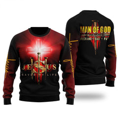 Jesus Man Of God Ugly Christmas Sweater for Dad, Papa, Christmas gift for Dad, Grandpa, husband