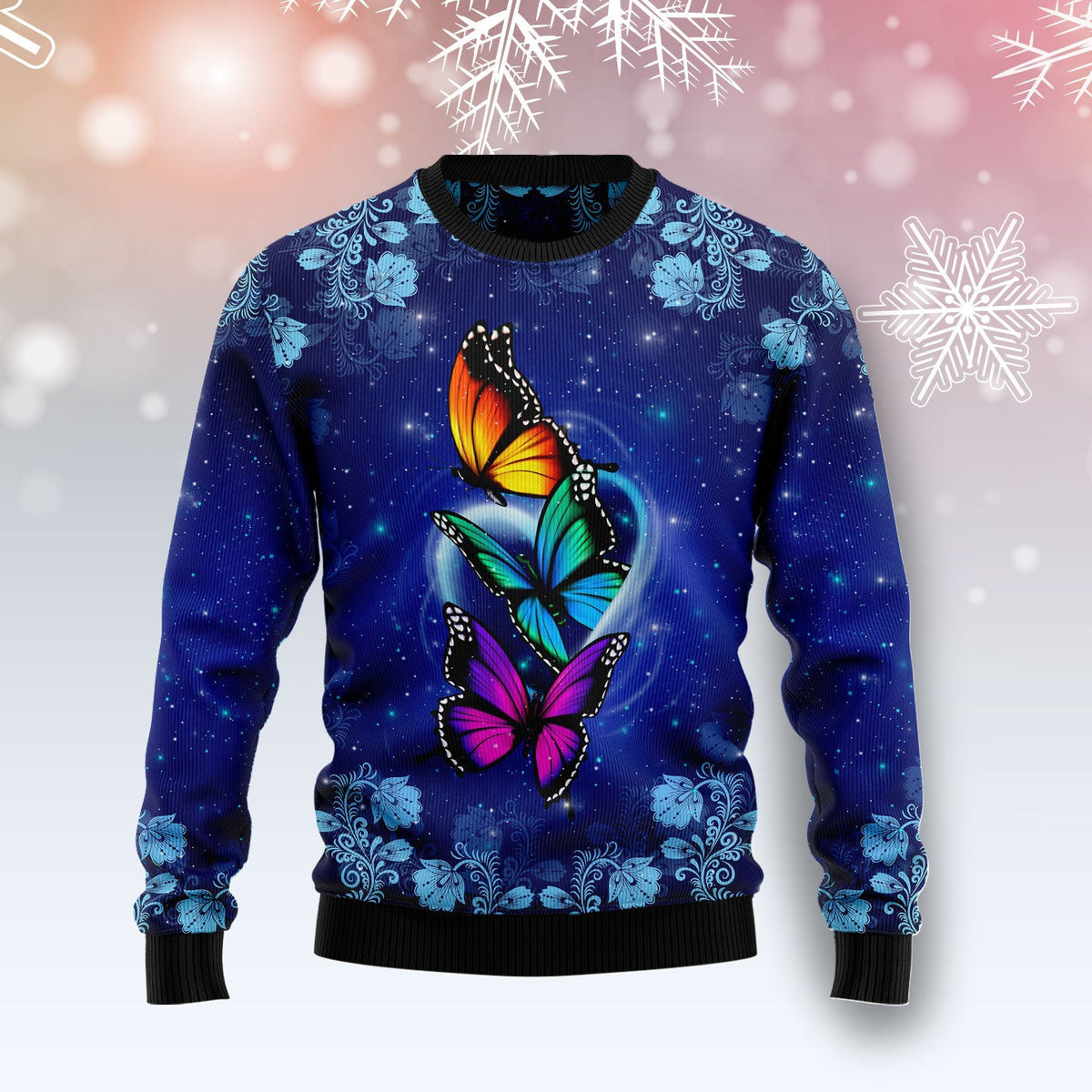 Butterfly Galaxy Ugly Christmas Sweater For Men & Women