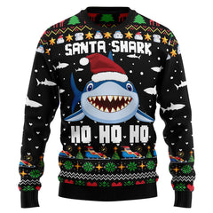 Santa Shark Ho Ho Ho Ugly Christmas Sweater