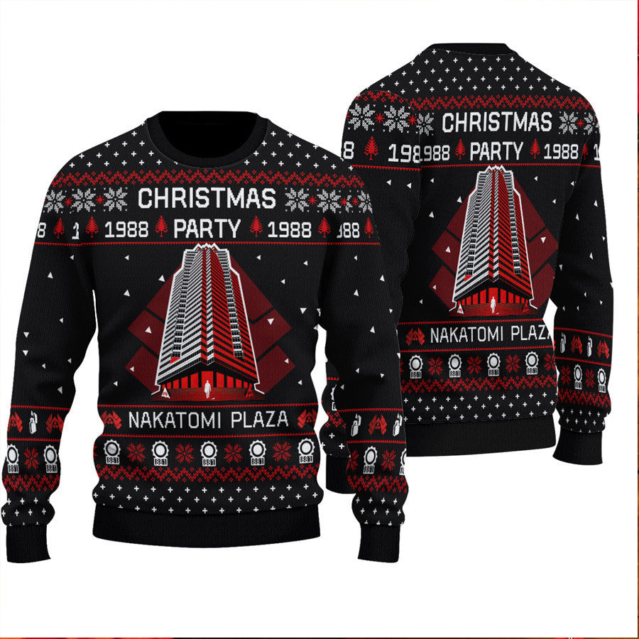 Christmas Party Nakatomi Plaza 3D Ugly Christmas Sweater