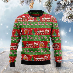 Flamingo Snow Ugly Christmas Sweater For Men & Women