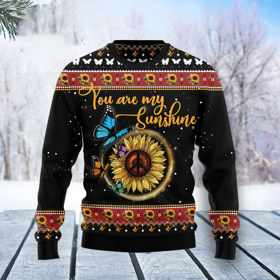 Butterfly you are my Sunshine Ugly Christmas Sweater for men and women