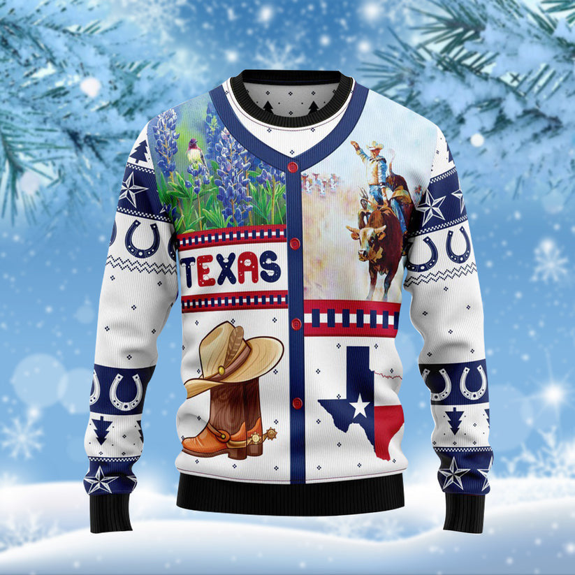 Rodeo Texas Funny Ugly Christmas Sweater For Men & Women Adult