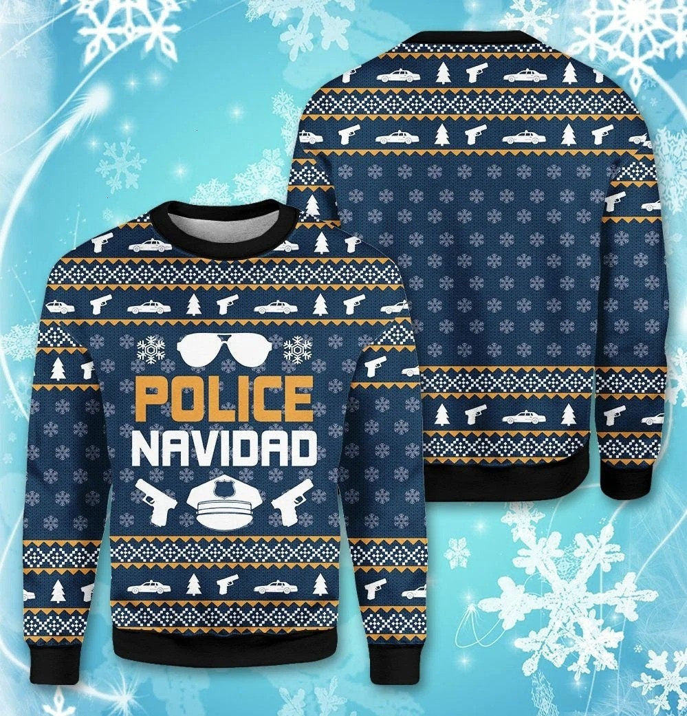 Police Navidad Xmas Ugly Christmas Sweater