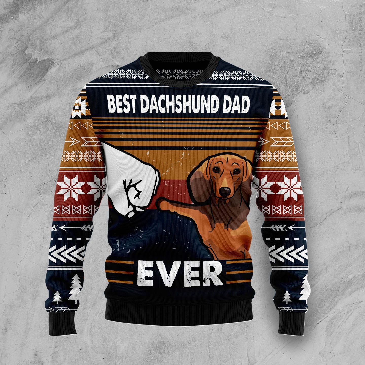 Best Dachshund Dad Ever Ugly Christmas Sweater, ugly Christmas sweater for men and women