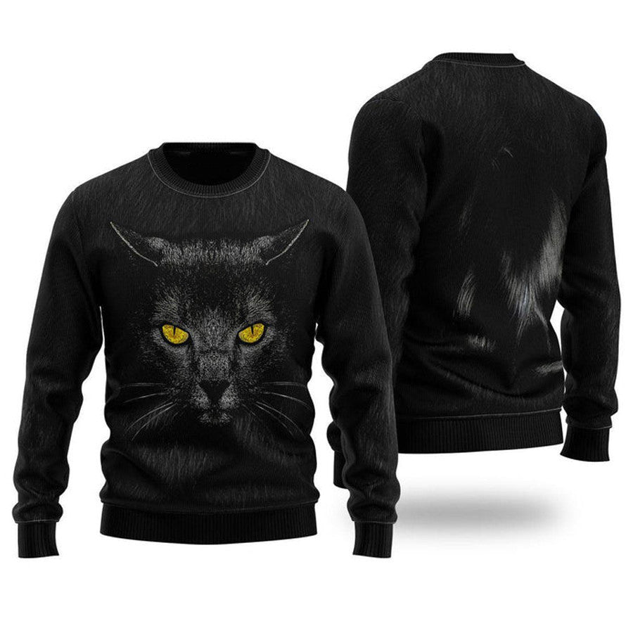 Black Cat Ugly Christmas Sweater For Men & Women