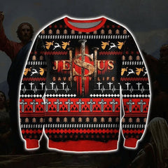 Jesus Saved My Life Ugly Christmas Sweater for men and women