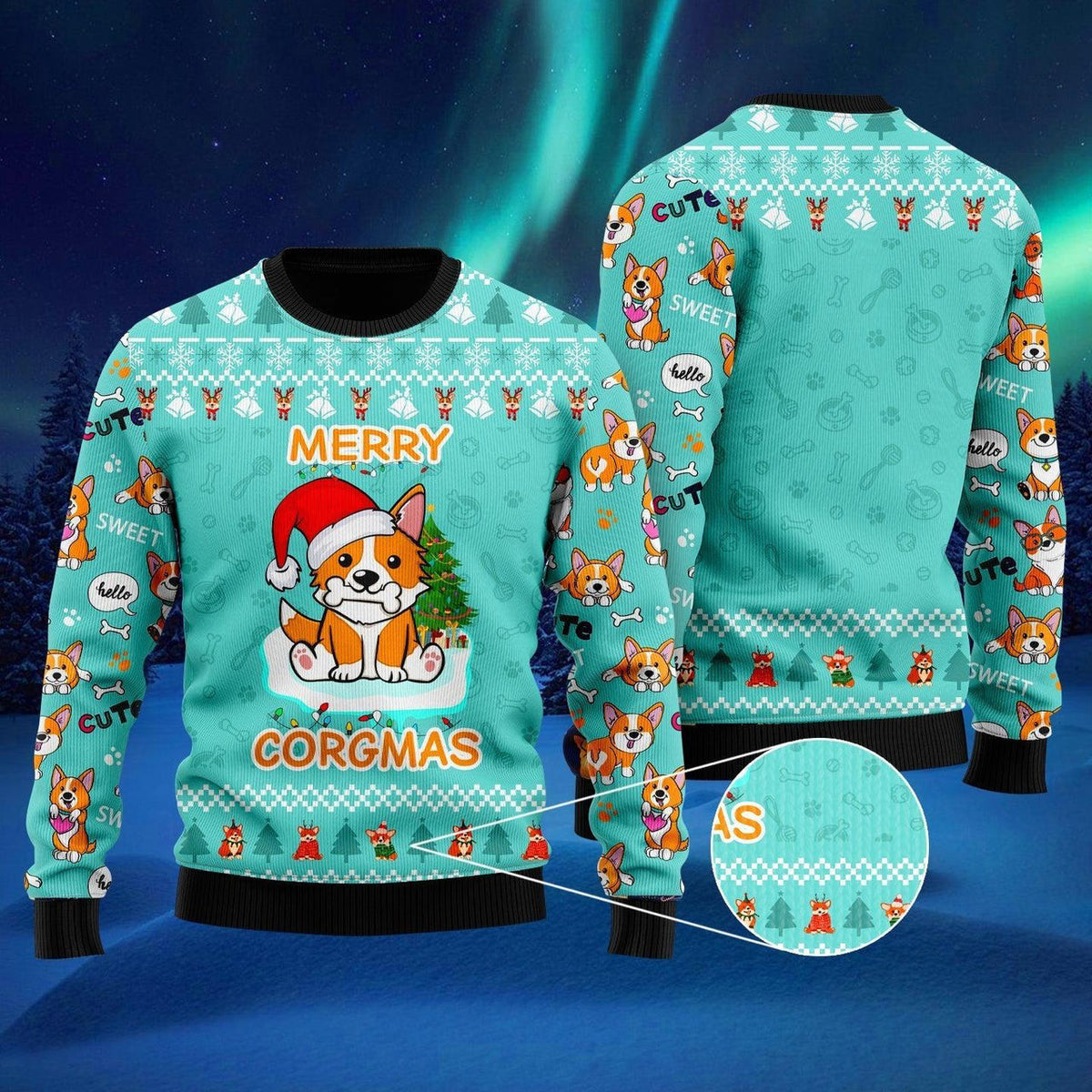 Funny Dog Merry Corgmas Ugly Christmas Sweater For Men & Women