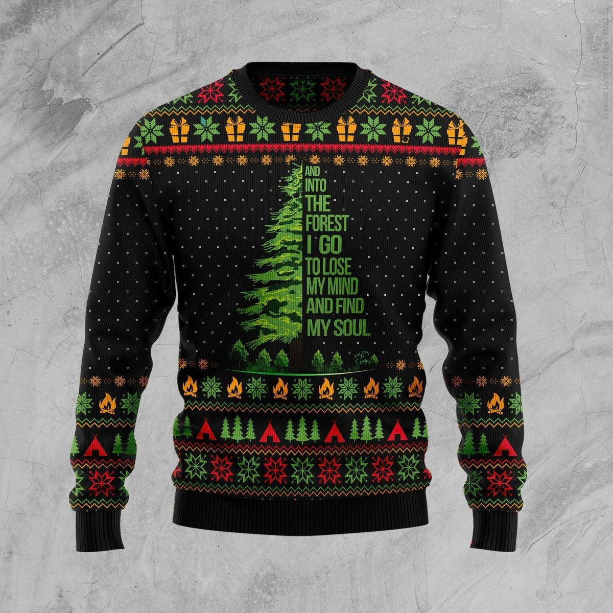 Into The Forest I Go Camping Ugly Christmas Sweater | For Men & Women