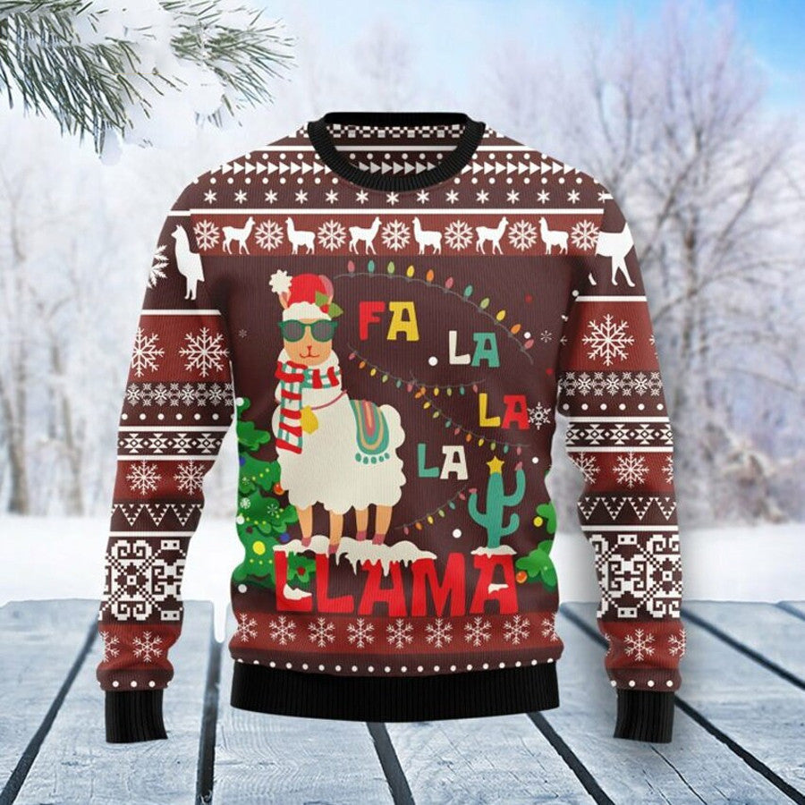 Christmas Llama Falalala Ugly Sweater for men and women