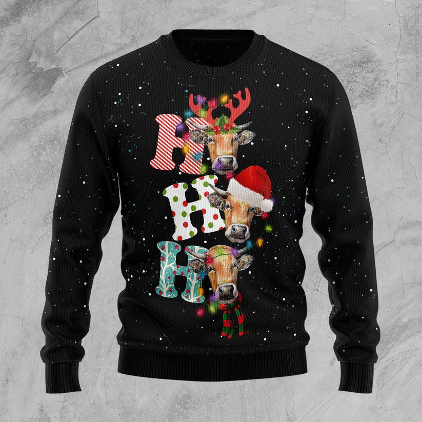 Cow Ho Ho Ho Ugly Christmas Sweater, Christmas ugly sweater for men and women