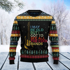 Guitar Old Vintage Ugly Christmas Sweater For Men & Women Adult