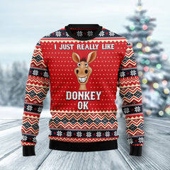 I Just Really Like Donkey Ugly Christmas Sweater For Men & Women