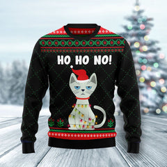 Ho Ho No Cute Cat Funny Ugly Christmas Sweater For Men & Women Adult, Christmas Gifts