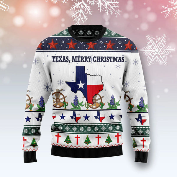 Texas Merry Christmas unisex womens & mens, couples matching, friends ugly christmas holiday sweater gifts