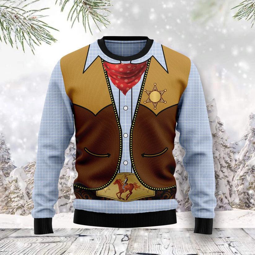 Cowboy Custom Funny Ugly Christmas Sweater For Men & Women Adult - Christmas Gifts