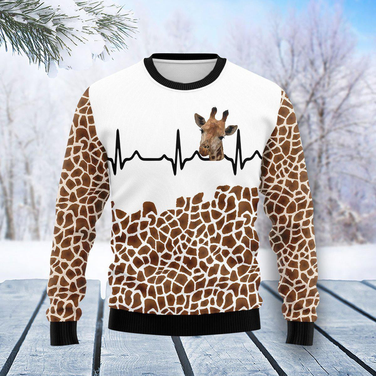 Giraffe Heart Ugly Christmas Sweater For Men & Women