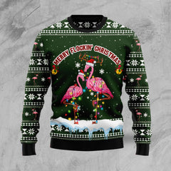 Flamingo Merry Flockin' Christmas Ugly Christmas Sweater