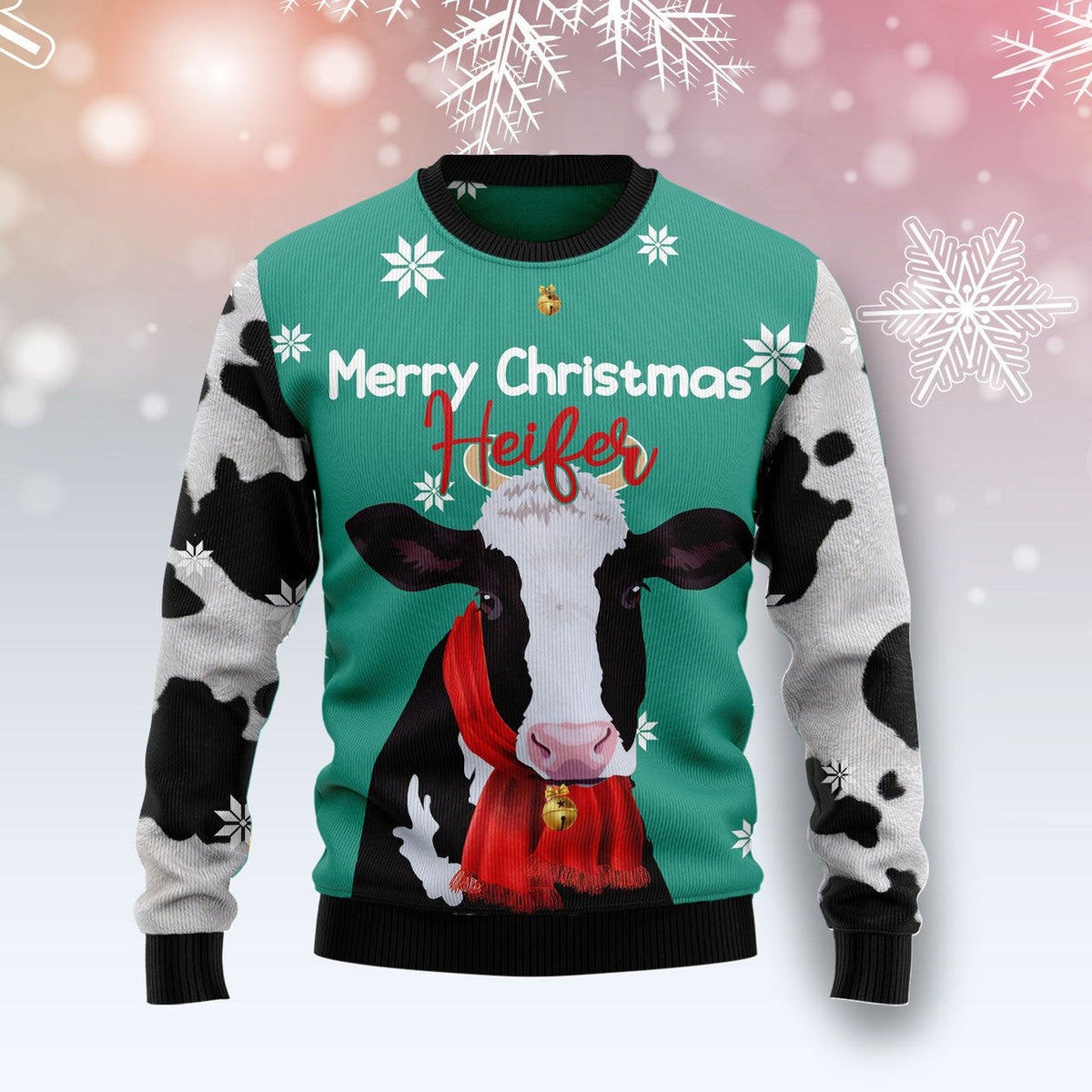 Merry christmas heifer Cow Ugly Christmas Sweater For Men & Women Adult