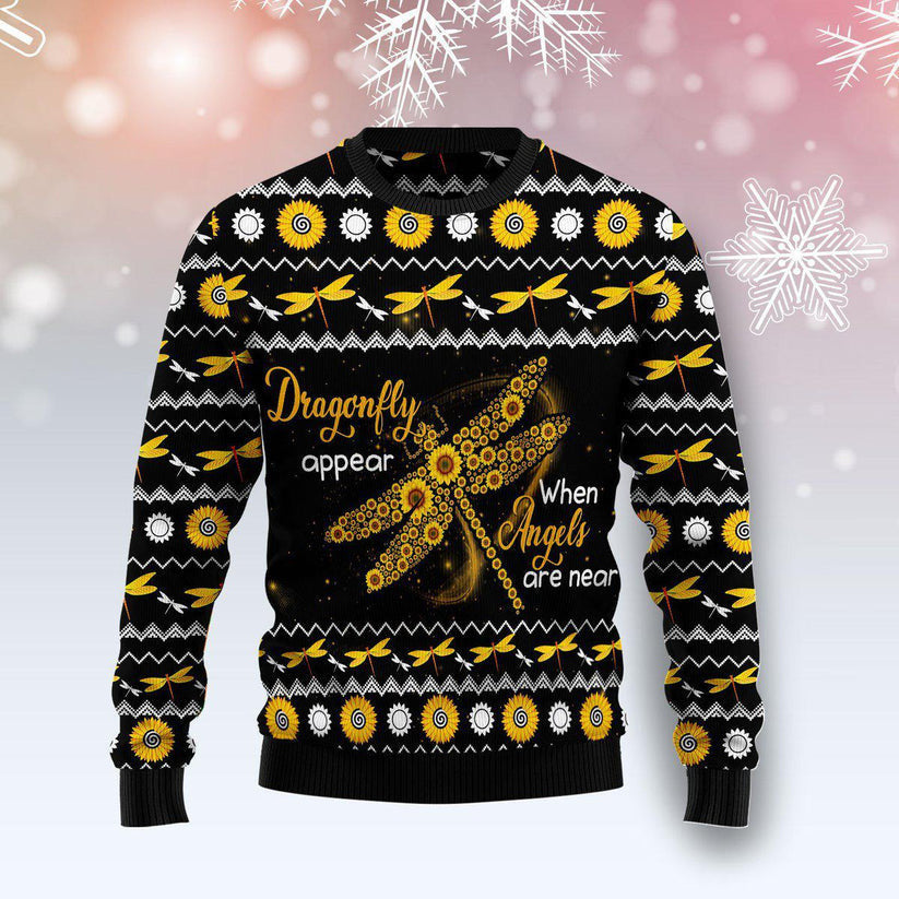 Dragonfly Sunflower Ugly Christmas Sweater Gift For Men & Women Adult